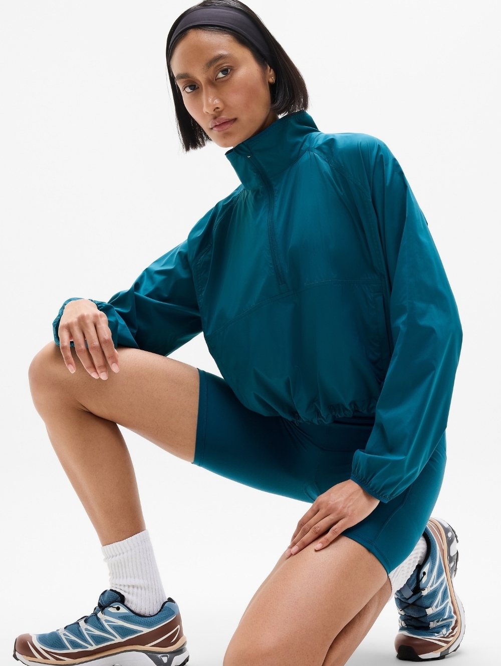 Athleta Expedition Packable Popover In Teal Size Small NWOT